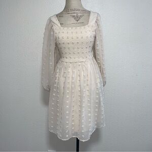 Simplee Polka Dots Square Neck Mini Dress